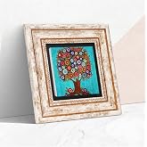 Pinecone Stone Karla Gerard Hayat Ağacı Taş Duvar Tablosu - &Ccedil;er&ccedil;eveli Taş Tablo - Dekoratif Duvar Sanatı - Modern Ev ve Ofis 