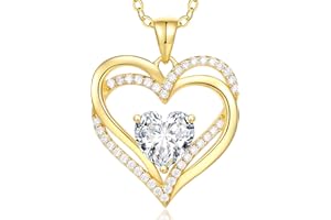 CDE Collana Donna Argento 925, Collana Cuore Regalo Gioielli Donna per Mogile/Sorella/Amiche, Regalo Donna Anniversario Compleanno Festa della Mamma Valentin’s Day Natale Laurea Regali di Natale