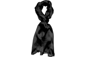 Lorenzo Cana Herren Seidenschal aufwändig gewebt mit feinen Satinstreifen leichter Schal 100% Seide 50 cm x 190 cm Schaltuch schwarz 8910311