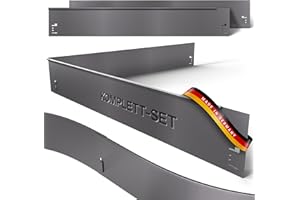HN KERNSTÜTZEN METALLWAREN Rasenkante Starterset - 12m Verlegelänge - Garten Beeteinfassung Metall 18,5cm Hoch - Stabile Beetbegrenzung Grau - Verformbar & Ultraleicht - Rasenkanten