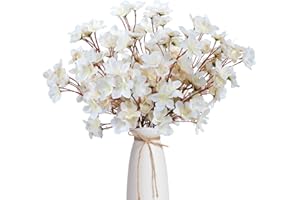 LXYANW 6 Piezas Ramos de Flores Artificiales, Rama de Flor de Cerezo Artificial Flor de Cerezo de Seda Arreglo de Plantas Artificiales para Boda Fiesta Hogar Jarron Mesa Balcon Jardinera (Blanco)