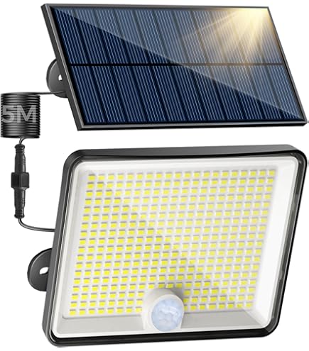 Faretto Solare Esterno Con Sensore Di Movimento - 212 LED, 3 Modalità, IP65, Illuminazione 340° - Foto 2