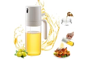FOENWOEN Pulverizador Aceite Spray 250 ml, Spray Aceite Cocina Freidora Aire, Aceitera Spray Pulverizador Cristal, Pulverizador de Aceite, Vaporizador Aceite, Aceitero para Cocinar, Barbacoa(Marrón claro)