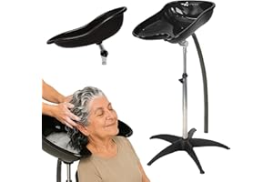 Altéax Lavatesta Portatile Per Parrucchieri Ovale, Regolabile in Altezza e Inclinazione – Dal Design Ergonomico può Essere Utilizzato Come Lavatesta per Disabili - Lavatesta Parrucchiera Professionali