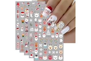 JMEOWIO Świąteczne naklejki na paznokcie 10 arkuszy naklejki na paznokcie samoprzylepne dekoracje do paznokci