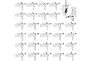 KOMINZZ 30PCS Shelf Support Pegs Shelf Pins 3mm Cupboard Shelf Pegs Glass Shelf Supports Shelf Holders Plugs Studs for Kitchen Wardrobe Cabinet Bookcase Glass Showcase, Transparent