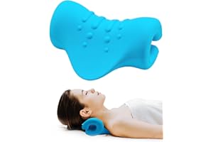 GROWNEER Nackenstrecker Orthopädisch Ergonomisch geformtes Traktionsgerät zur Haltungskorrektur Muskelentspannung Lindert Kopfschmerzen Nackenschmerzen Migräne Gelenkschmerzen (Blau)