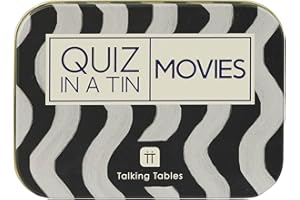 Talking Tables QUIZ IN A TIN Movie Trivia Quiz Game Film Buffs’ Party Game Questions, 100 Double-Sided Question Cards, Fun for Adults and Teens, After Dinner, Secret Santa, Made