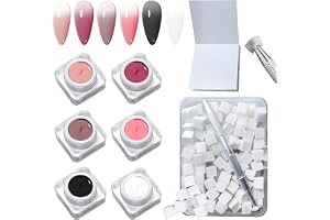 6 st ombre-gelnagellack, slät högpigmenterad färggellack för färggradient, innehåller 100 svampar + pincett + blandningspappe
