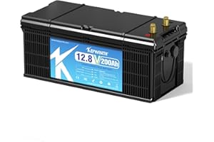 KEPWORTH LiFePO4 200Ah 12V Batterie, 2560Wh Lithium Akku mit 200A BMS, Max. 15000 Zyklen, Perfekter Ersatz für Blei-Säure für Wohnmobile, Solaranlage, Boot, Solarpanel Kit,Camping