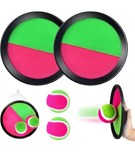 Jeu De 2 Balles Velcro - Pour Attraper Et Lancer, Jeu D'Extérieur Actif Pour Enfants Dès 5 Ans
