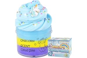 KEEMANMAN Slime Nube Unicornio 200g, Kit Slime Perfumado, Juguetes Niños Cosas Lindas Preppy para Niñas Niños 4-12 Años, Regalos Cumpleaños Adolescente, Detalles Fiesta Relleno Calcetines