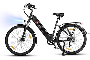 Bodywel A275 Bicicletta Elettrica da Città da 27.5'' con Batteria Rimovibile da 36V 15.6Ah, Display LED, Autonomia Massima di 100km, Freni a Disco, Bicicletta Elettrica da Montagna per Adulti