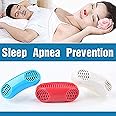 MKVSA anti snoring solution Device, Upgraded 2-IN-1 Anti Snoring and Air Purifier Sleeping Breath Aid Nose Clip Snore Stopper to Ease Breathing Snoring,Natural and Comfortable Sleep (Blue)