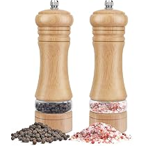 Moulin à poivre et sel - RNCYN - Ensemble de 2 pièces - Bois de chêne naturel - Rotor en
