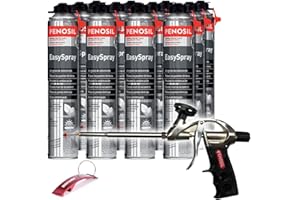 Penosil - Schiuma proiettabile, 700 ml, confezione da 12 pezzi, con portachiavi regalo Bricolemar, confezione da 12 pezzi + pistola applicatrice)