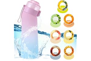 COEYOS Air - Botella de agua con 7 monodosis aromáticas, 650 ml, sin BPA, botella Tritan para gofres, aromas de frutas perfumadas, botella a prueba de fugas, 0 calorías, taza de agua con pajita para deporte