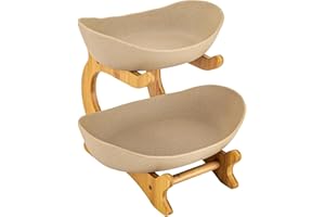 DDZcozy Cesto per frutta a 2 ripiani, in ceramica, 2 ripiani, organizzatore per frutta e verdura (kaki)