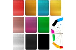 SPORWAY Lot de 100 cartes de visite, vierges, en métal, vierges, en aluminium, 86 x 54 x 0,21 mm, pour maison, bureau, bricolage, 10 couleurs