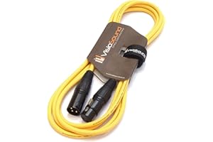 VisioSound Premium Microphone Lead Male XLR to Female XLR/Pro Noiseless Balanced Cable (3m, Yellow)