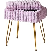 IBUYKE Rectangle Vanity Chair Ottoman Footrest Stool Purple WBD004V | Storage Space Tavern Vanity Tavern Dressing Table Chair