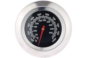 Mtsooning 1Pc 3" BBQ Thermometer Gauge Face 1000F Temperature Barbecue Charcoal Grill Smoker