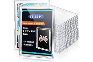 12 Pack Mini Snap Card Holder, UV Protection Sports Card Protector, Hard Case for Trading Cards, Snap Baseball Storage Cases, Acid-Free, Stackable, Clear Polystyrene