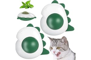 AOMANTIC SARL Palline di Erba Gatta, 2 Pezzi Catnip Ball, Pallina Erba Gatta, Catnip Ball Rotante, Giocattolo da Leccare per Gatti, Palline di Erba Gatta Commestibili, Giochi per Gatti Erba Gatta