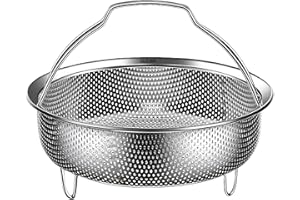 YAZTAUHO Food Steamer Basket, Food Steaming Basket, 22cm Vegetable Steamer Basket, Vegetable Steamer Tray with Handle and Base Leg, Steamer Insert for Pot