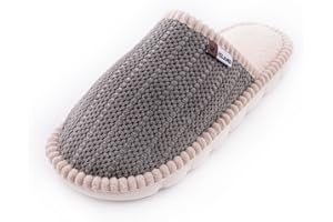 R-ISLAND Pantuflas de invierno para hombre,Adulto,La suela hecho con PVC,Antideslizante,Cómodo,Ligero y calientito,Evita Frió..Genial para casa,salon.