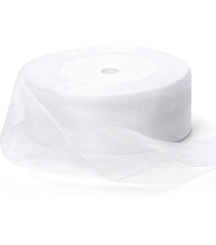 Nastro In Organza Chiffon Bianco 45m – Double Face Per Regali, Matrimoni E Decorazioni Natalizie