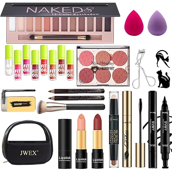 NOUBA Make-up-Koffer Mit 81 Produkten – Inkl. Lidschatten, Puder, Lipgloss, Pinsel, Alles Dabei