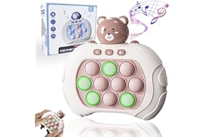 JASTOWN Schnelle Push Blasen Spielkonsole|quick push ,push Spiel,Button Puzzle Pop Light up Spiel,pop it Puzzle Game Machine,Hand Eye Koordinierungsspiel (Bear)