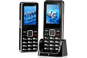 Drepint 4G Seniorenhandy ohne Vertrag mit großen Tasten, Rentner Handy mit ladestation, 1700mAh Akku, SOS Notruftaste, Taschenlampe, USB-C, Dual SIM, Mehrsprachig, Einfach zu bedienen für Senioren