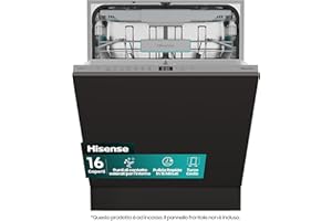 Hisense HV16C - Lavastoviglie Classe C, 16 coperti, terzo cesto, 43db, 6 programmi, partenza ritardata, total dry, incasso