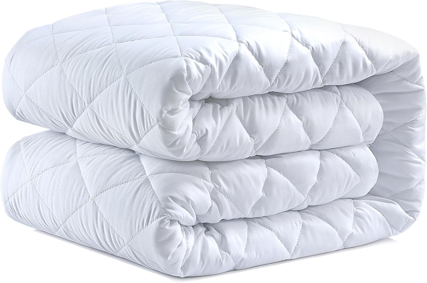Caroline Shatuik Mattress Protector Double Bed Extra Deep fitted 40cm Stretch Skirt Anti Allergy- Mattress Topper Cover(137 X 190cm) Not Waterproof