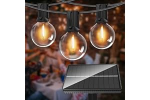 AXIWOINTL Catena Luminosa Esterno Solare - 15M/50FT Impermeabile Luci Giardino Energia Solari con 25+2 G40 Lampadina, 4 Modalità USB Ricaricabile Luci Stringa per Terrazzo Festa Balcone Matrimonio Cortile