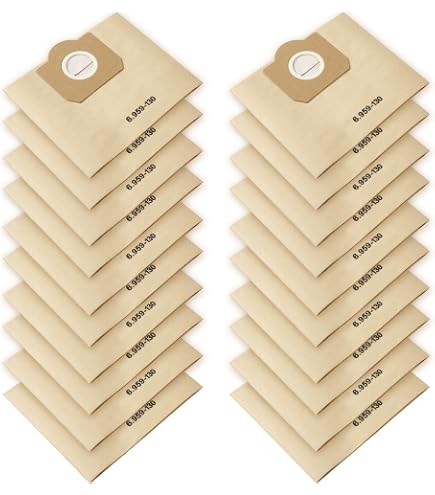 20 Sacchetti Per Aspirapolvere Kärcher WD3 – Modello 6.959-130.0 – Carta Microfiltro 99,9%