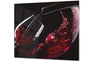 CONCEPT CRYSTAL Planche de cuisine en VERRE trempé – Planche à découper en verre – Couvre-plaques de cuisson – UNE PIÈCE (60x52 cm) ou DEUX PIÈCES (30x52 cm chacune);D04 Série Boissons: Vin 14