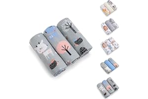 BABYSAFE Baby Safe Lot de 3 mousselines pour bébé 80 x 70 cm, serviettes pour enfants, 100 % flanelle de coton biologique, certifié OEKO-TEX Mussole bébé en coton, idéales comme bavoir, mussole bébé bambou