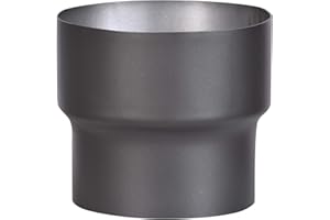 FIREFIX R150/Ü4 (Extension) pour tuyaux de fumée de 2 mm d'épaisseur, laqué Noir, Passant Four de 150 mm à Un raccord Mural de 180 mm