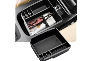 ZCLINKO Compatible with Volvo V40 2013-2018 UK Center Console Organiser Tray Armrest Container Storage Box,Centre Armrest Car Interior Accessories with Anti-slip Mat (Black)