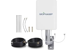 Mophamp MIMO LTE Router Richtantenne Dual-Polarisation 4G 5G 698-3800Mhz 2x10m Kabel passend zu Router Huawei Vodafone Telekom Speedport Speedbox O2 FritzBox LTE TP Link Teltonika