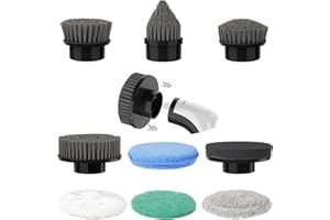 ‎HOMTRONICS Homtronics Bürstenaufsatz Elektrische Reinigungsbürste, 9 Stück Austauschbaren Bohrbürstenköpfen für Bad, Fliesenboden und Auto (Grau)