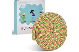 DealKits Goma para niños con instrucciones, goma elástica para saltar, 4 m de largo, 1,5 cm de ancho, juego de jardín al aire libre, gran regalo para el comienzo escolar en la bolsa escolar para niñas