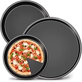 Cook-Lab 30-34-36 Cm 3'L&uuml; Emaye Yuvarlak Siyah Pizza Fırın Tepsi Seti Siyah 30 Cm