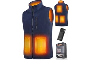 SZNX Heizweste Herren mit Powerbank – Beheizbare Weste Fleece 6 Zonen, Wärmeweste mit Akku USB, Beheizbare Jacke Herren 3 Stufen Temperatur, Heizjacke Herren Winter, Beheizte Weste