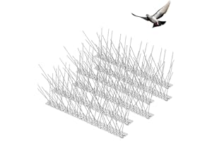 FUUNER Bird Spikes, 1 M Pigeon Spikes with 304 Stainless Steel Base, Pigeon Deterrent for Roofs, Windows Aand Fence Tops, Effective Bird Deterrent for Pigeons, Crows, Seagulls, Small Birds, 3 Pack