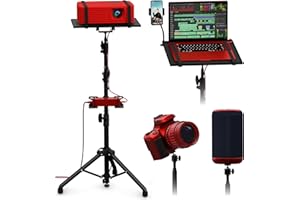 PropVue Projector Tripod Stand Height Adjustable (66-150cm), Floor Projector Stand, Portable Laptop Stand, Camera & Light & Ball Joint Stand – Well-Made, Easy-to-Adjust, DJ Rack & Musical Stand