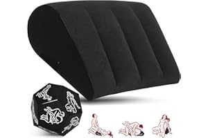 Prosixtoy Juguetes Sexo Almohada Cojín Posición Sexo - Triángulo Rampa Hinchable Cuñas Dados Sexo Juego Sexo Mobiliario Sexo Almohada de Apoyo Posiciones para Hombres Mujeres Parejas (Negro)